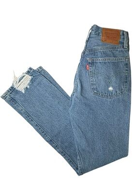 Levi’s Premium 501 Distressed High Rise Tapered Jeans 25